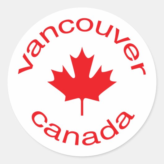 Vancouver Canada Ronde Sticker (Voorkant)