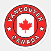 Vancouver Canada Ronde Sticker (Voorkant)