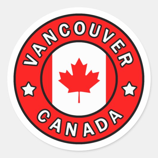 Vancouver Canada Ronde Sticker (Voorkant)