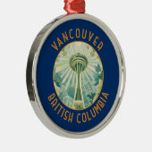 Vancouver Canada Ruimtenaald Retro gestresst Metalen Ornament (Rechts)