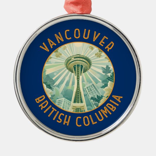 Vancouver Canada Ruimtenaald Retro gestresst Metalen Ornament (Voorkant)