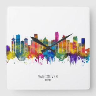 Vancouver Canada Silhouet Vierkante Klok