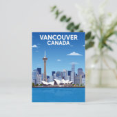 Vancouver Canada Silhouet Vintage Briefkaart (Staand voorkant)