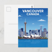 Vancouver Canada Silhouet Vintage Briefkaart (Voorkant / Achterkant)