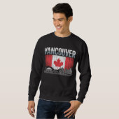 Vancouver Canada Silhouette | Oude Vlag & Berg Trui (Voorkant volledig)