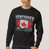 Vancouver Canada Silhouette | Oude Vlag & Berg Trui (Voorkant)