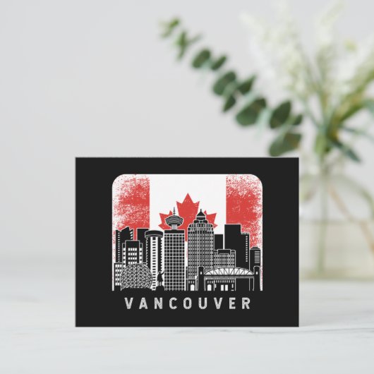 Vancouver Canada Skyline Flag Briefkaart (Staand voorkant)