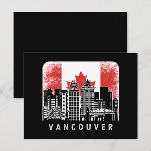 Vancouver Canada Skyline Flag Briefkaart (Voorkant / Achterkant)