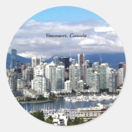 Vancouver Canada Skyline foto Ronde Sticker