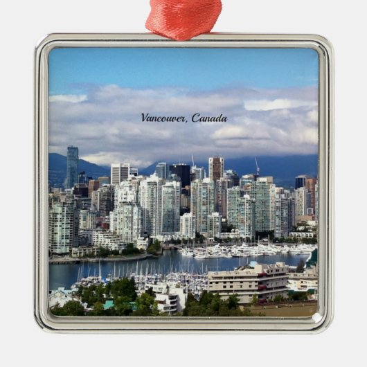 Vancouver Canada Skyline Metalen Ornament (Voorkant)
