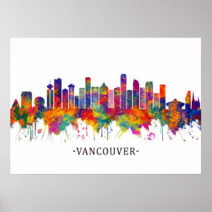 Vancouver Canada Skyline Poster