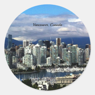 Vancouver, Canada skyline Ronde Sticker