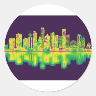 Vancouver Canada Skyline Ronde Sticker