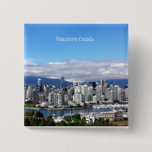 Vancouver Canada Skyline Vierkante Button 5,1 Cm (Voorkant)