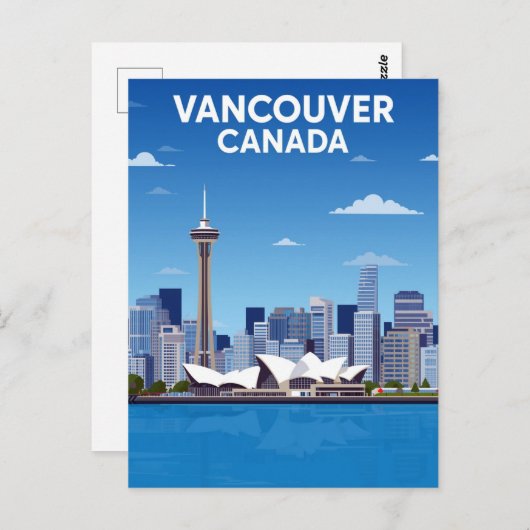 Vancouver Canada Skyline Vintage Briefkaart (Voorkant / Achterkant)