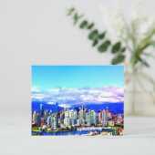 vancouver canada skyline wolken skyscrapers briefkaart (Staand voorkant)