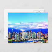 vancouver canada skyline wolken skyscrapers briefkaart (Voorkant / Achterkant)