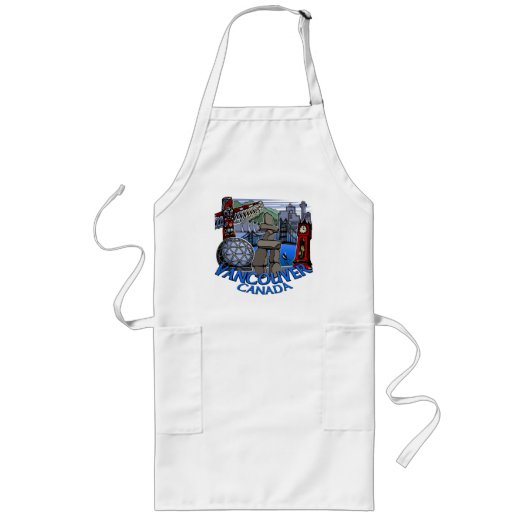 Vancouver Canada Souvenir Apron & Cooking Gifts Lang Schort (Voorkant)