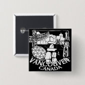 Vancouver Canada Souvenir Buttonnen Gastown Art Gi Vierkante Button 5,1 Cm (Voorkant /achterkant)