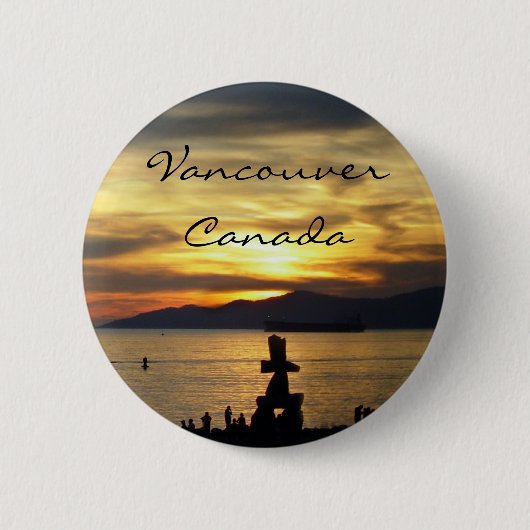 Vancouver Canada Souvenir Buttonnen Landmark Gifts Ronde Button 5,7 Cm (Voorkant)