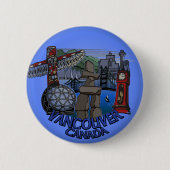 Vancouver Canada Souvenir Buttonnen Totem Pole Art Ronde Button 5,7 Cm (Voorkant)
