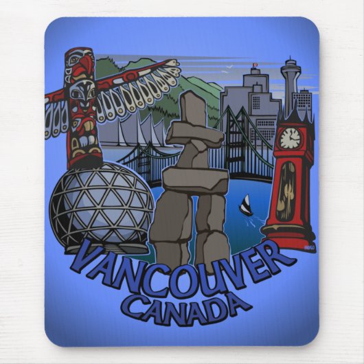 Vancouver Canada Souvenir Mousepad Landmark Gifts Muismat (Voorkant)