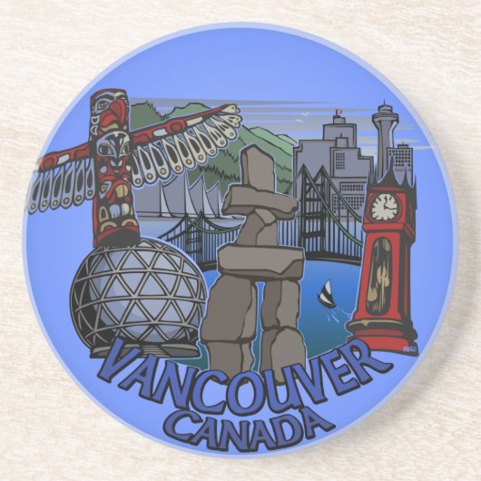 Vancouver Canada Souvenir Onderzetter Landmark Gif (Voorkant)