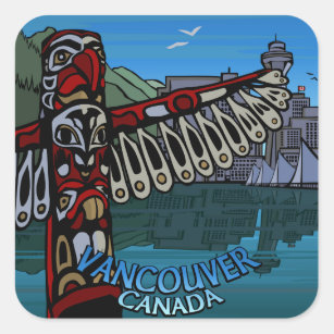 Vancouver Canada Stickers Landmark Souvenir Art