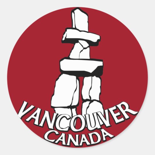 Vancouver Canada Stickers Totem Pole Landmark Art (Voorkant)