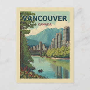 Vancouver Canada Travel Art Vintage Briefkaart
