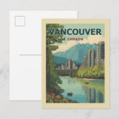 Vancouver Canada Travel Art Vintage Briefkaart (Voorkant / Achterkant)
