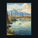 Vancouver Canada Travel Art Vintage Briefkaart<br><div class="desc">Vancouver retro vector reisontwerp. Vancouver,  een bruisende zeehaven aan de westkust in Brits-Columbia,  is een van Canada's dichtste,  meest etnisch diverse steden.</div>
