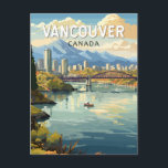 Vancouver Canada Travel Art Vintage Briefkaart<br><div class="desc">Vancouver retro vector reisontwerp. Vancouver,  een bruisende zeehaven aan de westkust in Brits-Columbia,  is een van Canada's dichtste,  meest etnisch diverse steden.</div>