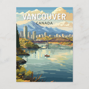 Vancouver Canada Travel Art Vintage Briefkaart