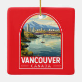 Vancouver Canada Travel Art Vintage Keramisch Ornament (Achterkant)