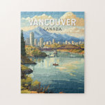 Vancouver Canada Travel Art Vintage Legpuzzel<br><div class="desc">Vancouver retro vector reisontwerp. Vancouver,  een bruisende zeehaven aan de westkust in Brits-Columbia,  is een van Canada's dichtste,  meest etnisch diverse steden.</div>