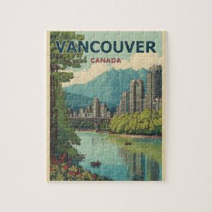 Vancouver Canada Travel Art Vintage Legpuzzel
