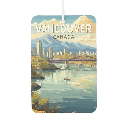 Vancouver Canada Travel Art Vintage Luchtverfrisser (Voorkant)