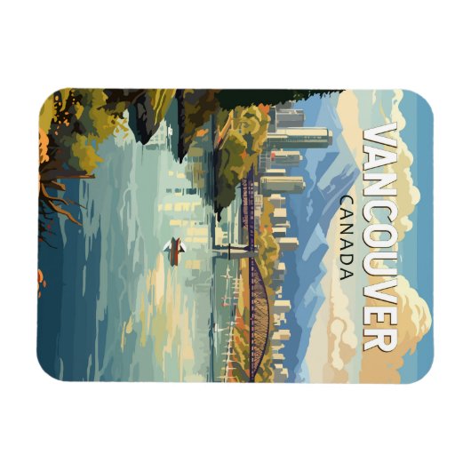Vancouver Canada Travel Art Vintage Magneet (Horizontaal)