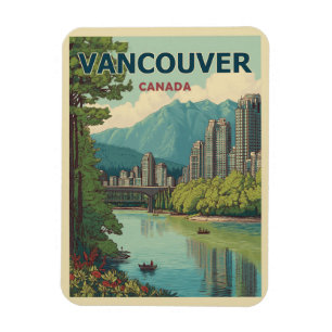 Vancouver Canada Travel Art Vintage Magneet