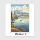Vancouver Canada Travel Art Vintage Sticker (Vel)