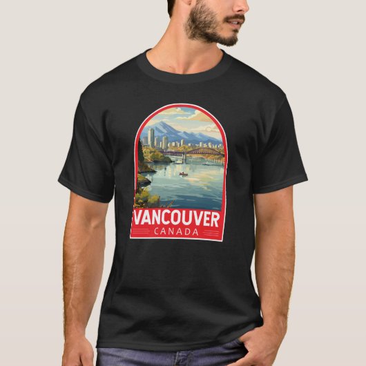 Vancouver Canada Travel Art Vintage T-shirt (Voorkant)