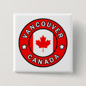 Vancouver Canada Vierkante Button 5,1 Cm (Voorkant)
