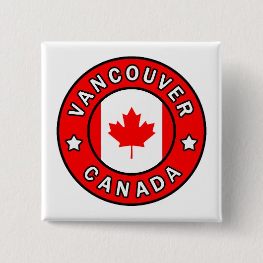 Vancouver Canada Vierkante Button 5,1 Cm (Voorkant)