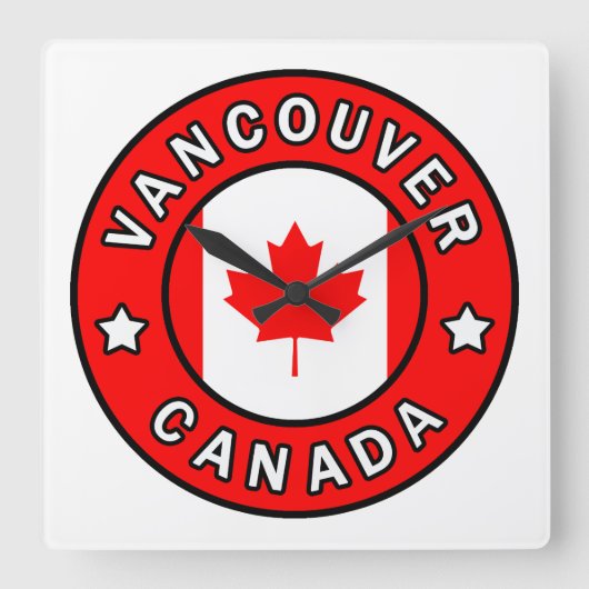 Vancouver Canada Vierkante Klok (Voorkant)