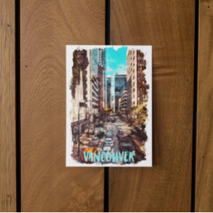 Vancouver Canada Vintage reizen skyline Briefkaart