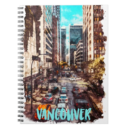 Vancouver Canada Vintage reizen skyline Notitieboek (Voorkant)