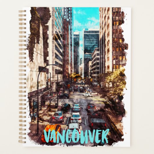 Vancouver Canada Vintage reizen skyline Planner (Voorkant)