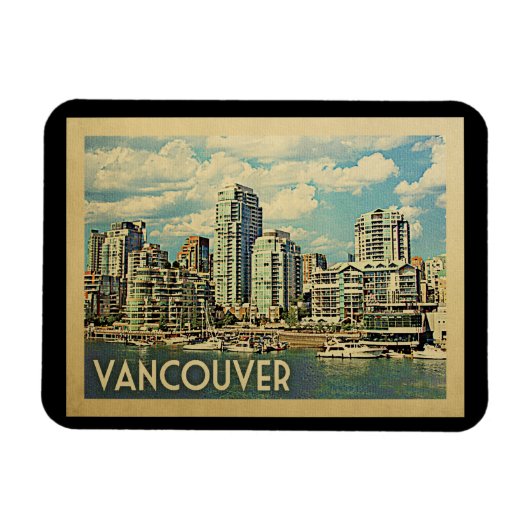 Vancouver Canada Vintage Travel Magneet (Horizontaal)