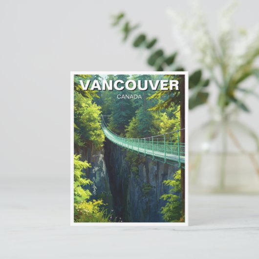 Vancouver Capilano Suspension Bridge Travel Briefkaart (Staand voorkant)